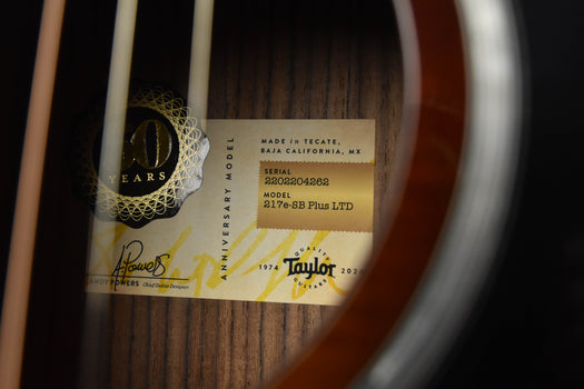 taylor 217e-sb plus ltd 50th anniversary acoustic guitar