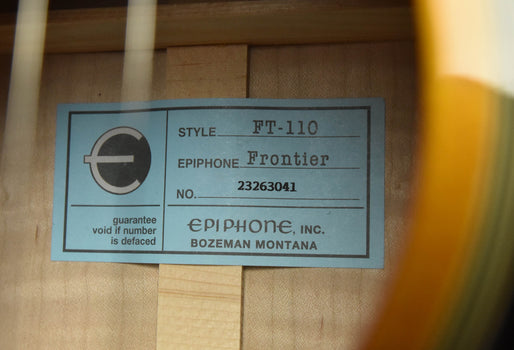 epiphone usa frontier dreadnought acoustic guitar -sunburst