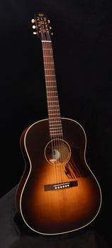 iris og sunburst acoustic guitar with distressed finish