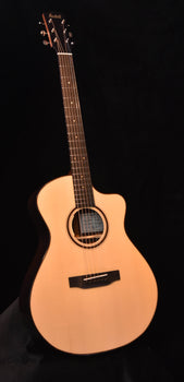 bedell limited edition orchestra model cutaway acoustic guitar-adirondack and figured rosewood