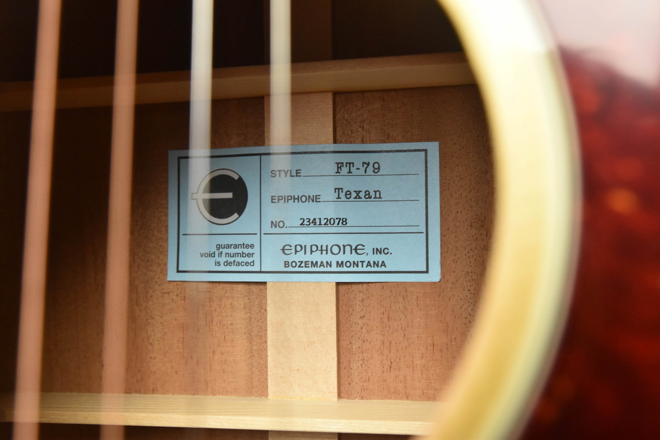Epiphone Labels Epiphone USA Texan Acoustic Guitar