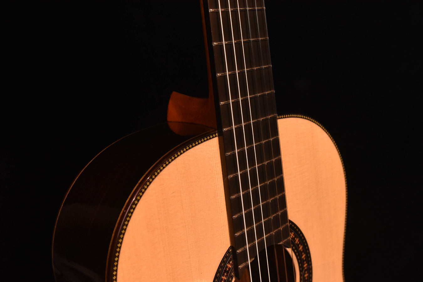 Guitarras Romero Flamenco negra Nylon String Guitar