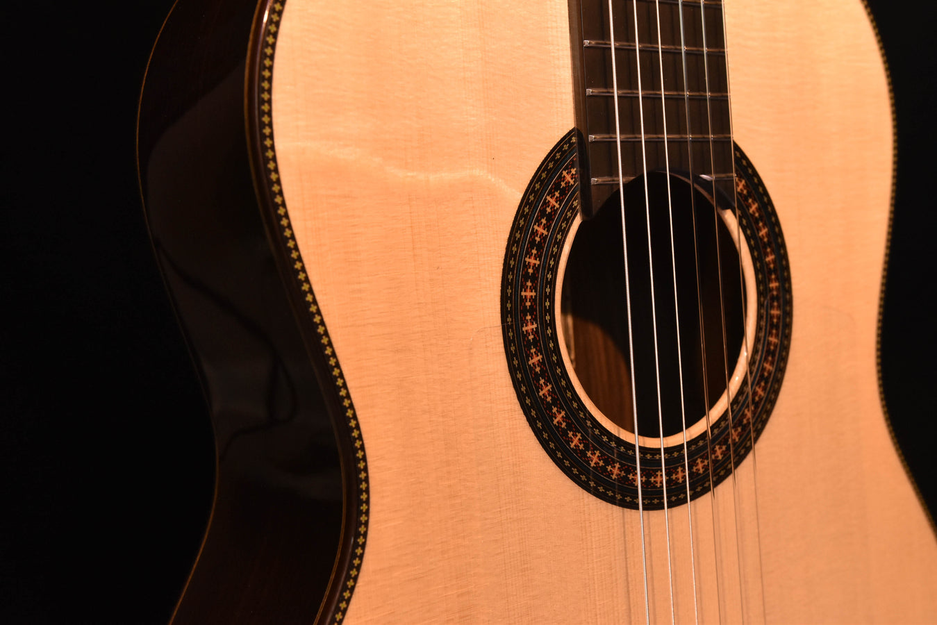 Guitarras Romero Flamenco negra Nylon String Guitar
