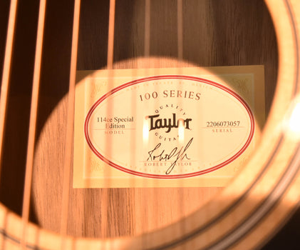 taylor 114ce special edition all gloss walnut acoustic guitar