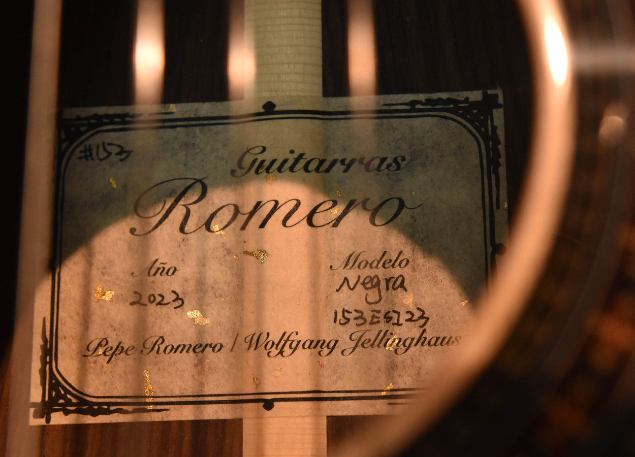 Guitarras Romero Flamenco negra Nylon String Guitar