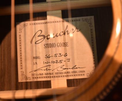 boucher studio goose jumbo acoustic guitar sg-53-g gold pack
