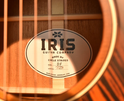 iris df sunburst adirondack spruce top acoustic guitar