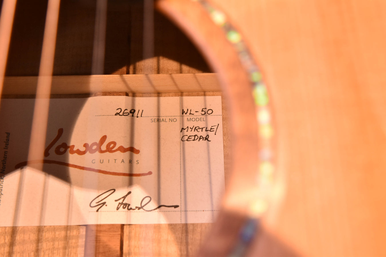 Lowden Custom WL-50 Myrtlewood and Cedar "Wee" Body Size Acoustic Guitar
