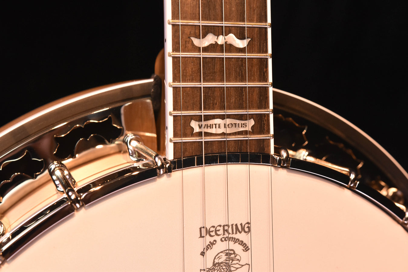 Deering White Lotus Five String Banjo