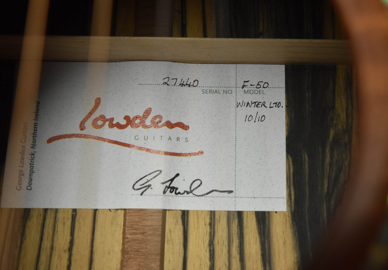 Lowden F50 Winter Edition 2023 Royal Ebony and Sinker Redwood -Only 10 made!