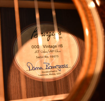 bourgeois heirloom series vintage 000 sunburst acoustic guitar hide glue/at top