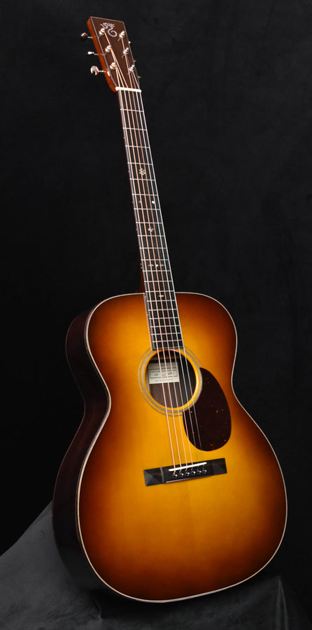 Santa Cruz Custom Sunburst OM acoustic guitar with sunburst body and slotted headstock