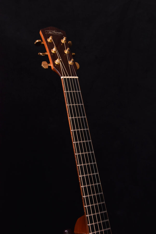Used McPherson acoustic guitar, headstock and fretboard view