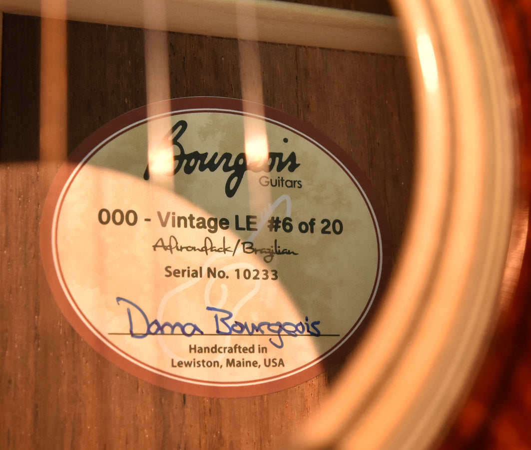 Bourgeois 000 14 Fret Vintage Adirondack Spruce and Brazilian Rosewood- Short Scale Acoustic Guitar