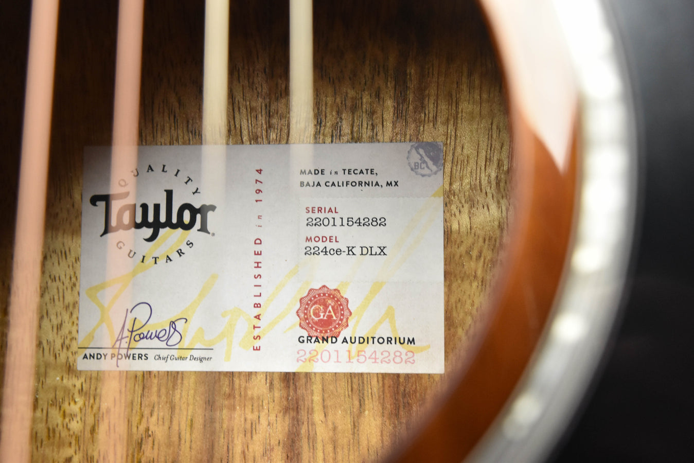 Taylor 224CE-K DLX Cutaway Acoustic Guitar