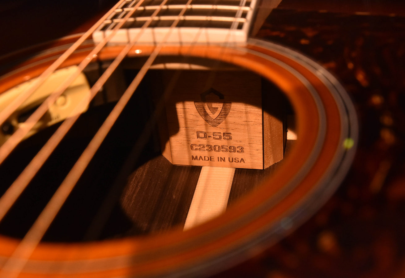 Guild D-55E Sunburst Traditional Series Antique Tobacco Burst (ATB) Acoustic Guitar