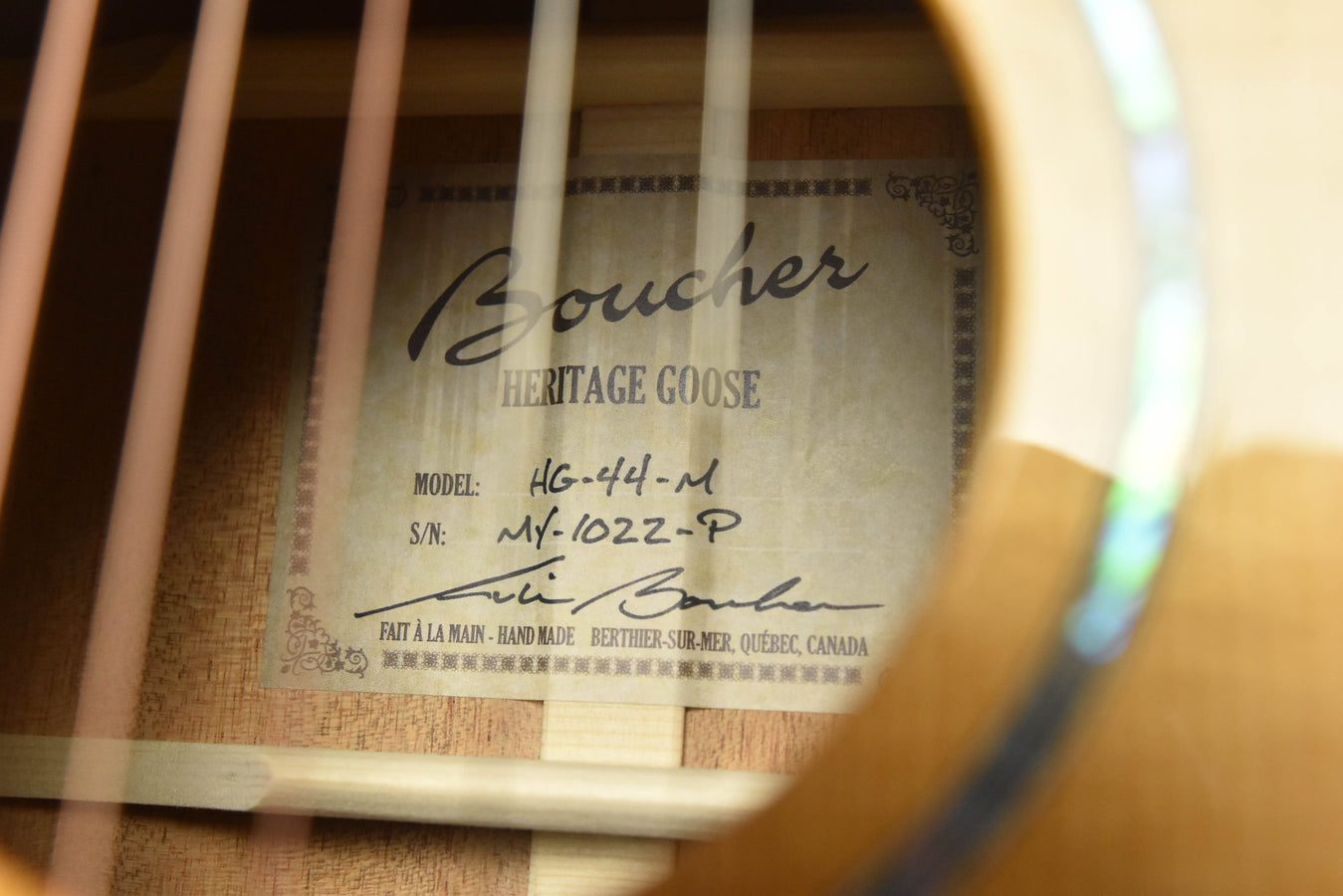 Boucher HG-44-M Heritage Goose Parlor Acoustic Guitar-  Master Pack Torrefied Adirondack Spruce and Mahogany