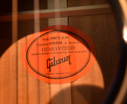 gibson 50's j-45 original ebony finish acoustic/electric guitar