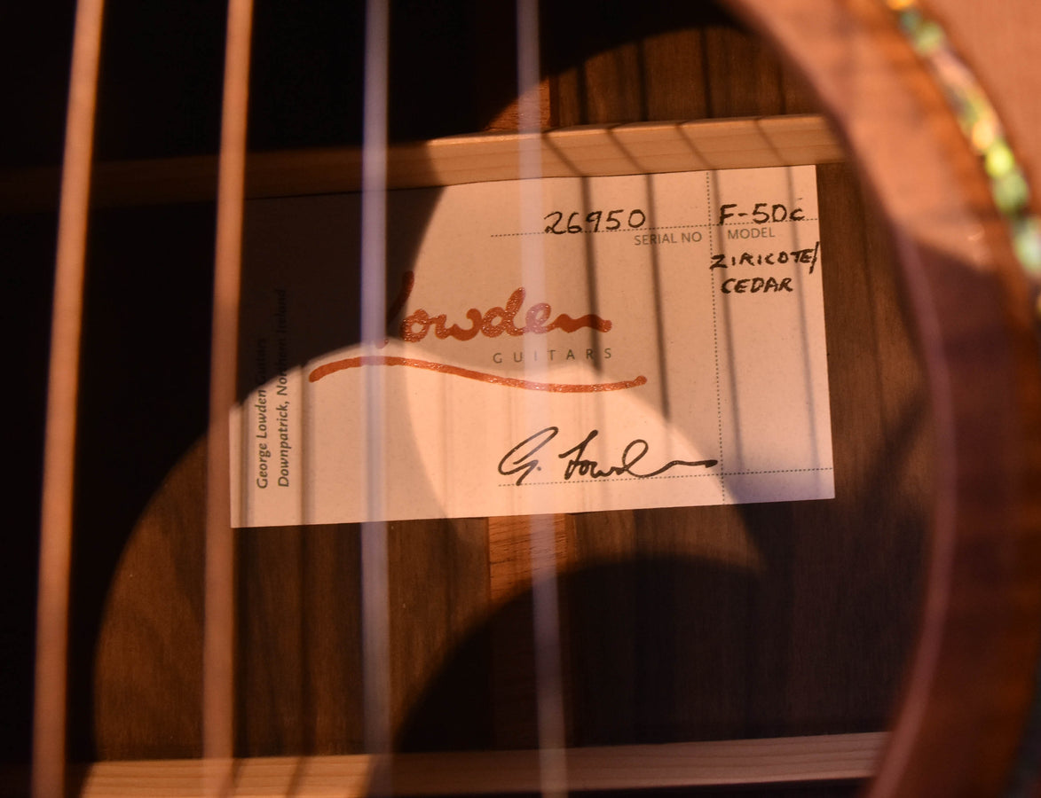 Lowden F-50C Red Cedar and Ziricote Acoustic Guitar