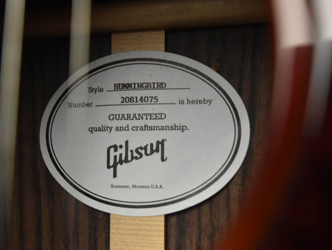 gibson hummingbird standard rosewood acoustic guitar