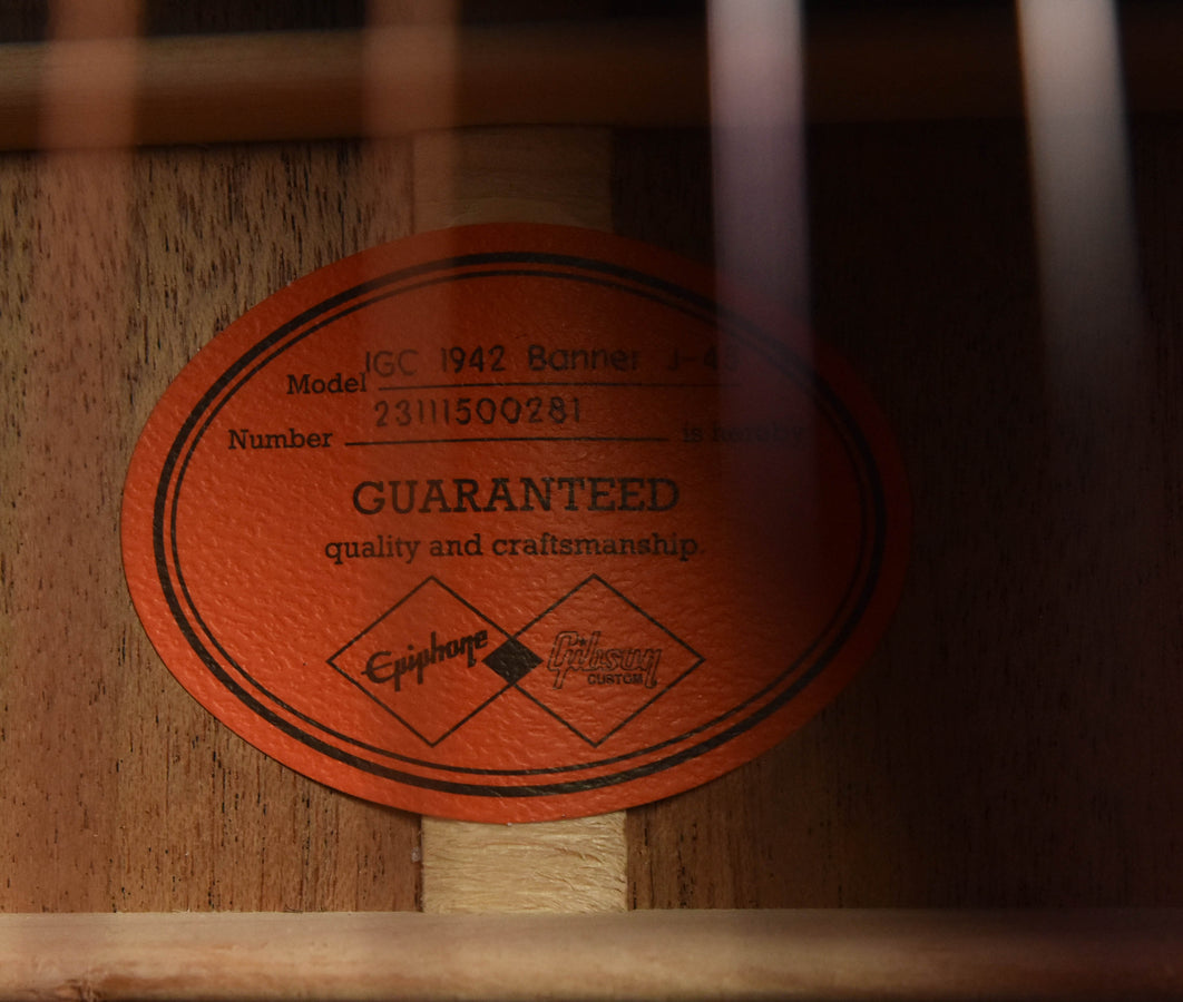 Epiphone "Inspired By Gibson" 1942 Banner J-45 Acoustic Guitar