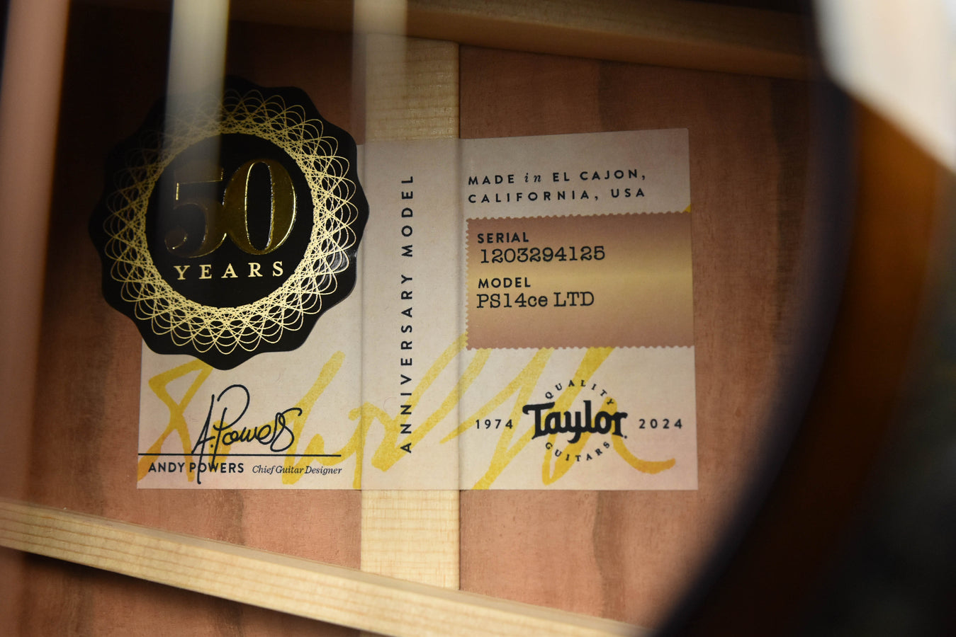 Taylor PS14CE LTD Figured Urban Ironbark/Redwood 50th Anniversary Edition