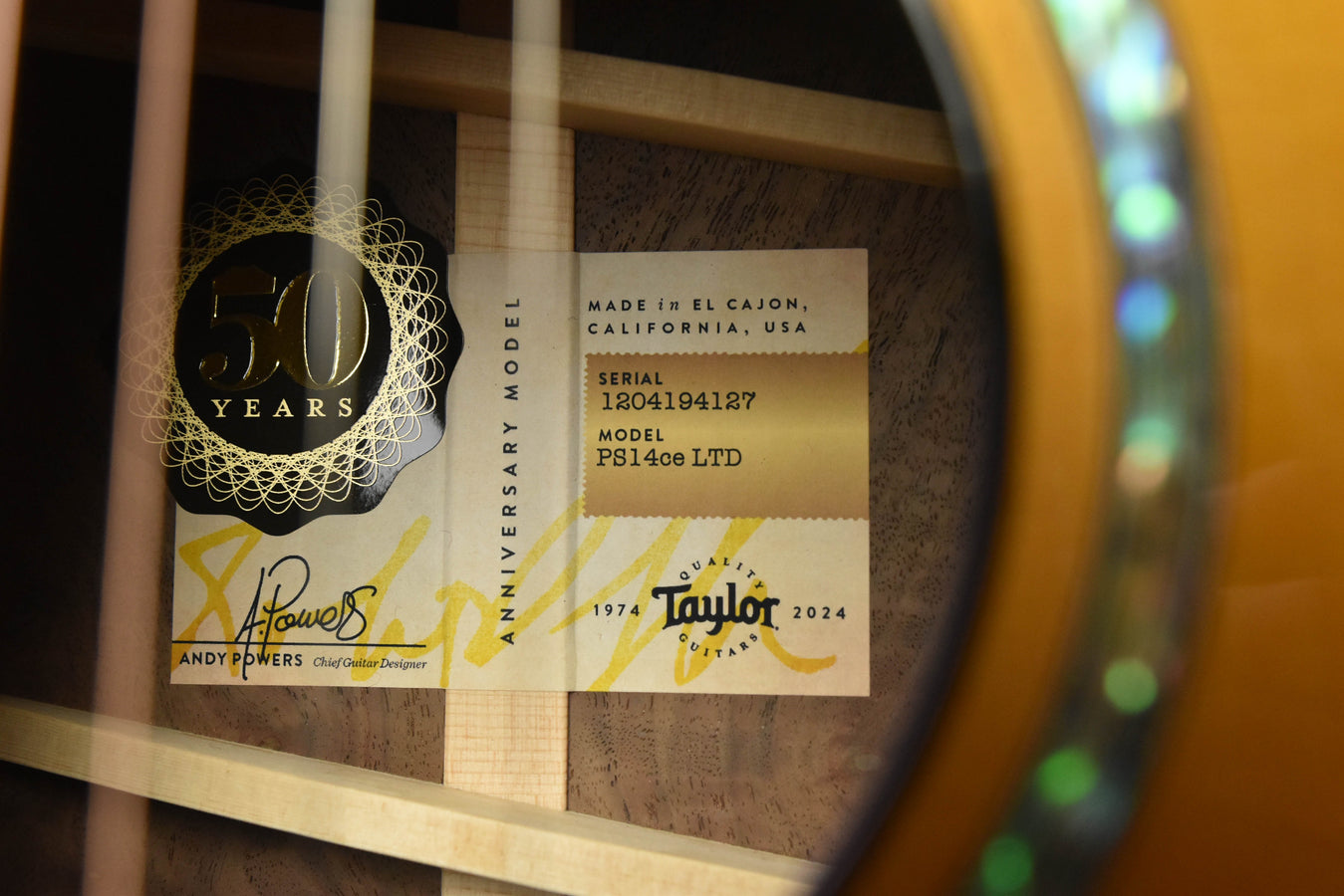 Taylor 50th Anniversary PS14CE LTD Cedar/Walnut Acoustic Guitar with Custom Walnut Circa 74 Amp