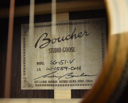 boucher studio goose sg-51-v omh orchestra model torrefied adirondack spruce and indian rosewood "vintage pack" acoustic guitar