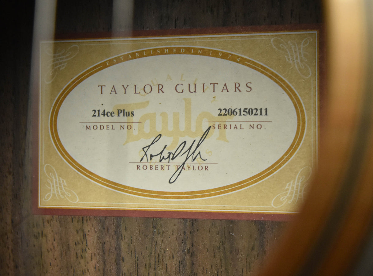 Used Taylor 214CE Plus Acoustic Guitar- 2020 Build Excellent Condition