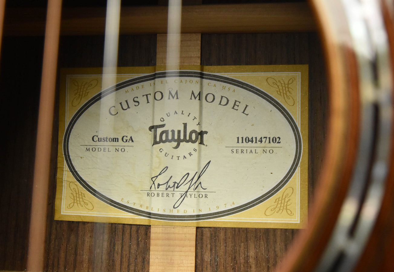 Used Taylor Custom Shop GA Cutaway Redwood Top Rosewood Acoustic Guitar- 2017