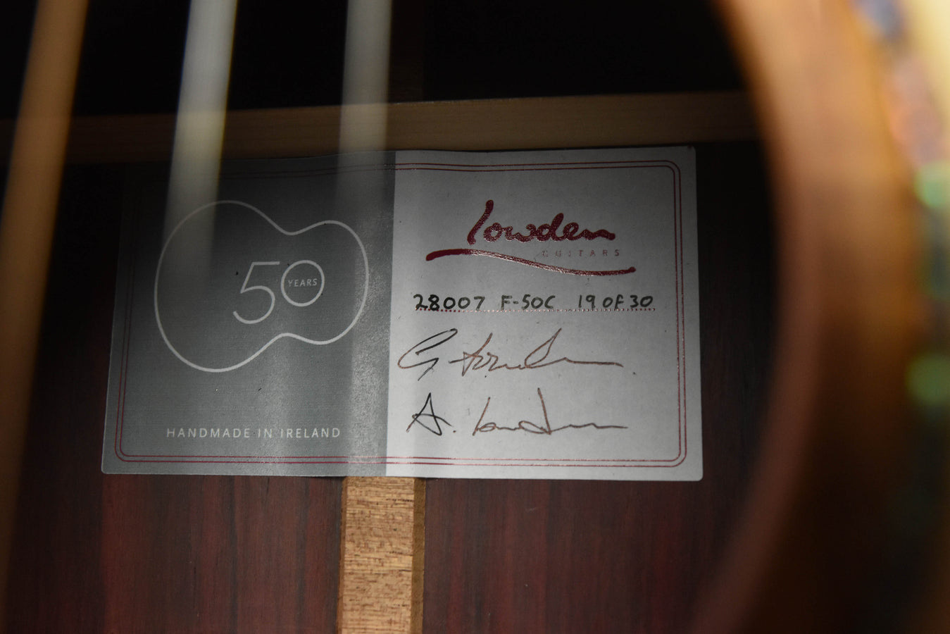 Lowden 50th Anniversary F-50C Bois de Rose/Alpine Spruce Acoustic Guitar # 23 of 30