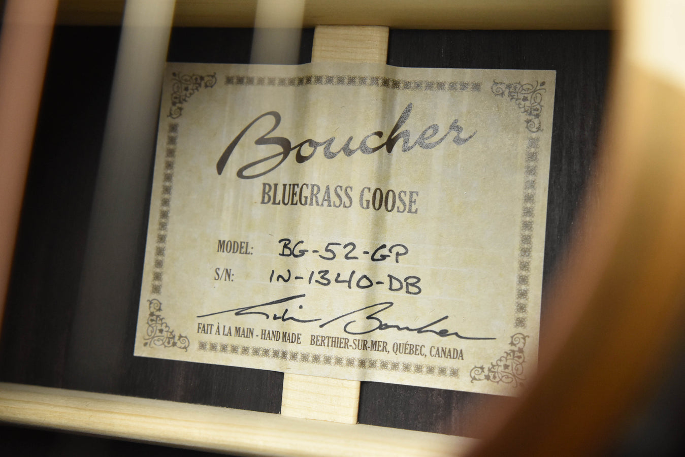 Boucher Bluegrass Goose Dreadnought BG-52-GP Adirondack Spruce and Indian Rosewood Acoustic Guitar