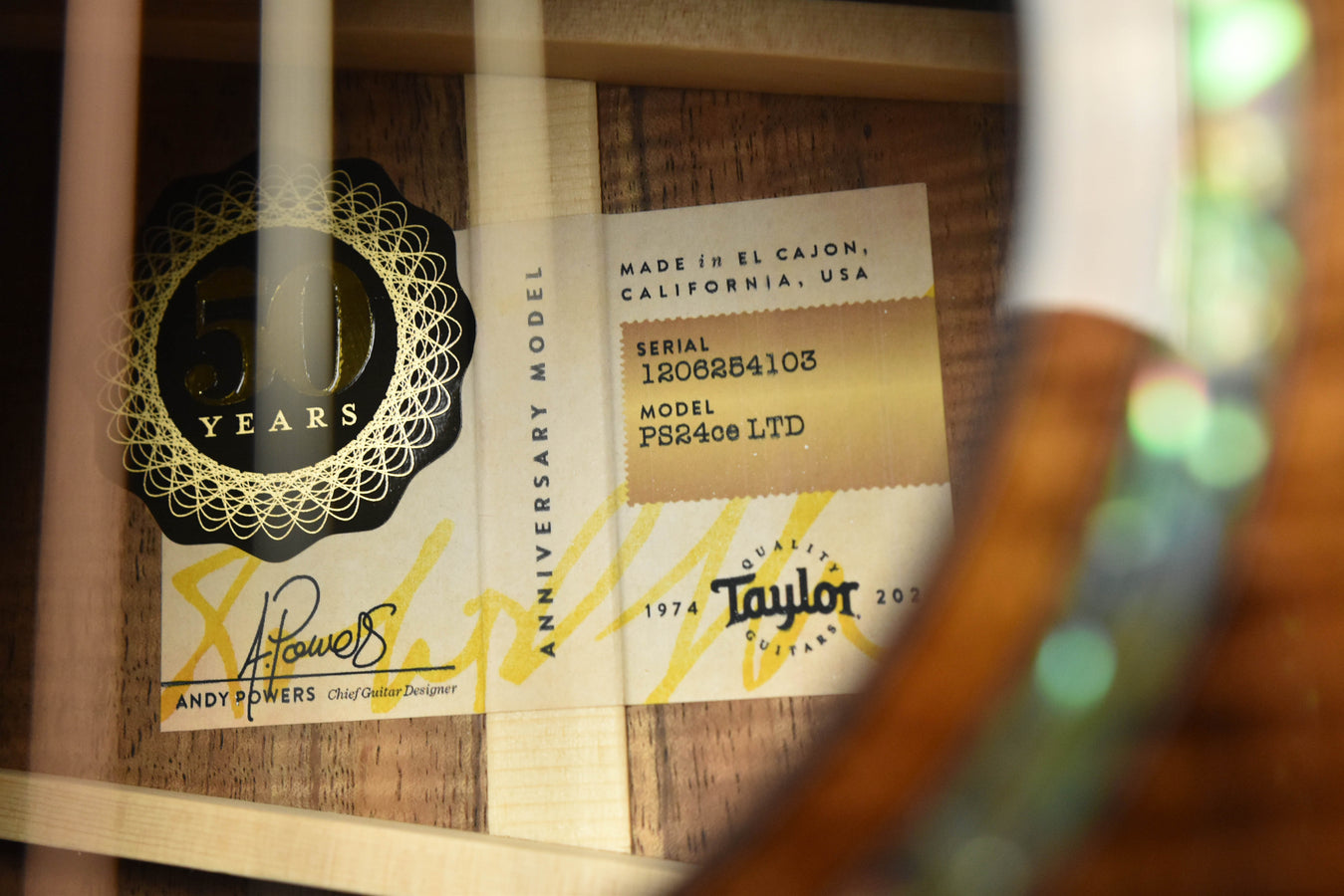 Taylor PS24CE-K LTD Edition 50th Anniversary Acoustic Guitar and Custom Matching Koa Circa 74 AMP