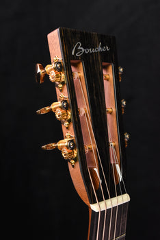 boucher grand reserve 000 12 fret slot head acoustic guitar gr-hg-166-t torrefied flamed maple, torrefied adirondack spruce top