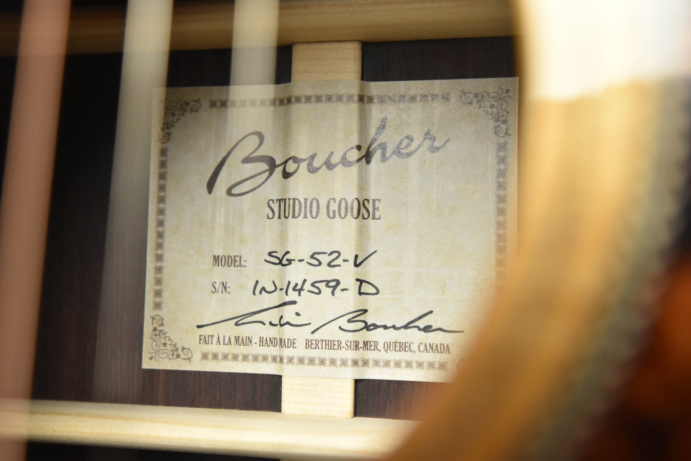 Boucher Studio Goose Dreadnought SG-52-V Adirondack Spruce and Indian Rosewood Acoustic Guitar