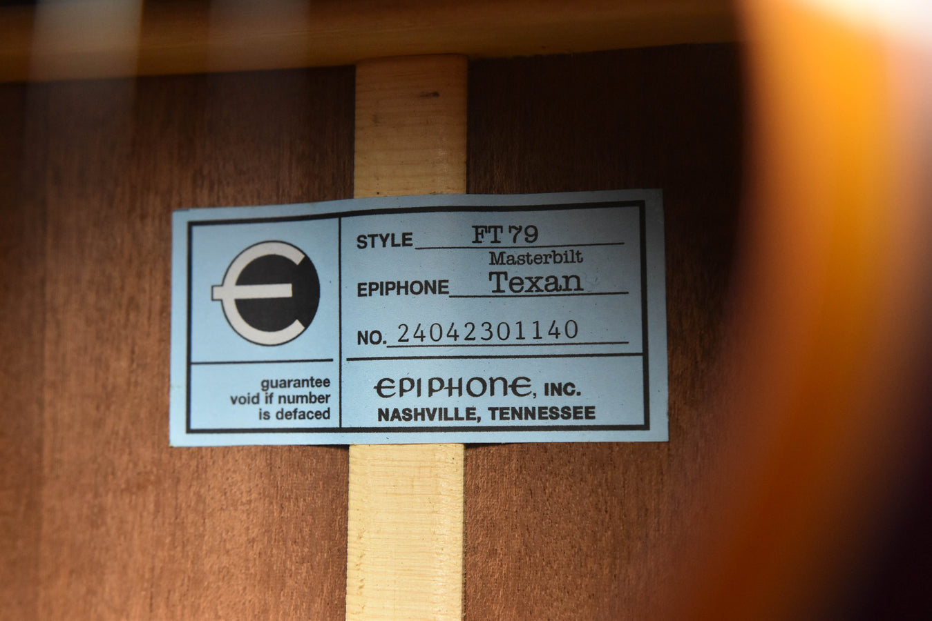 Epiphone Masterbuilt Texan Acoustic Guitar Aged Natural antique Gloss Acoustic Guitar