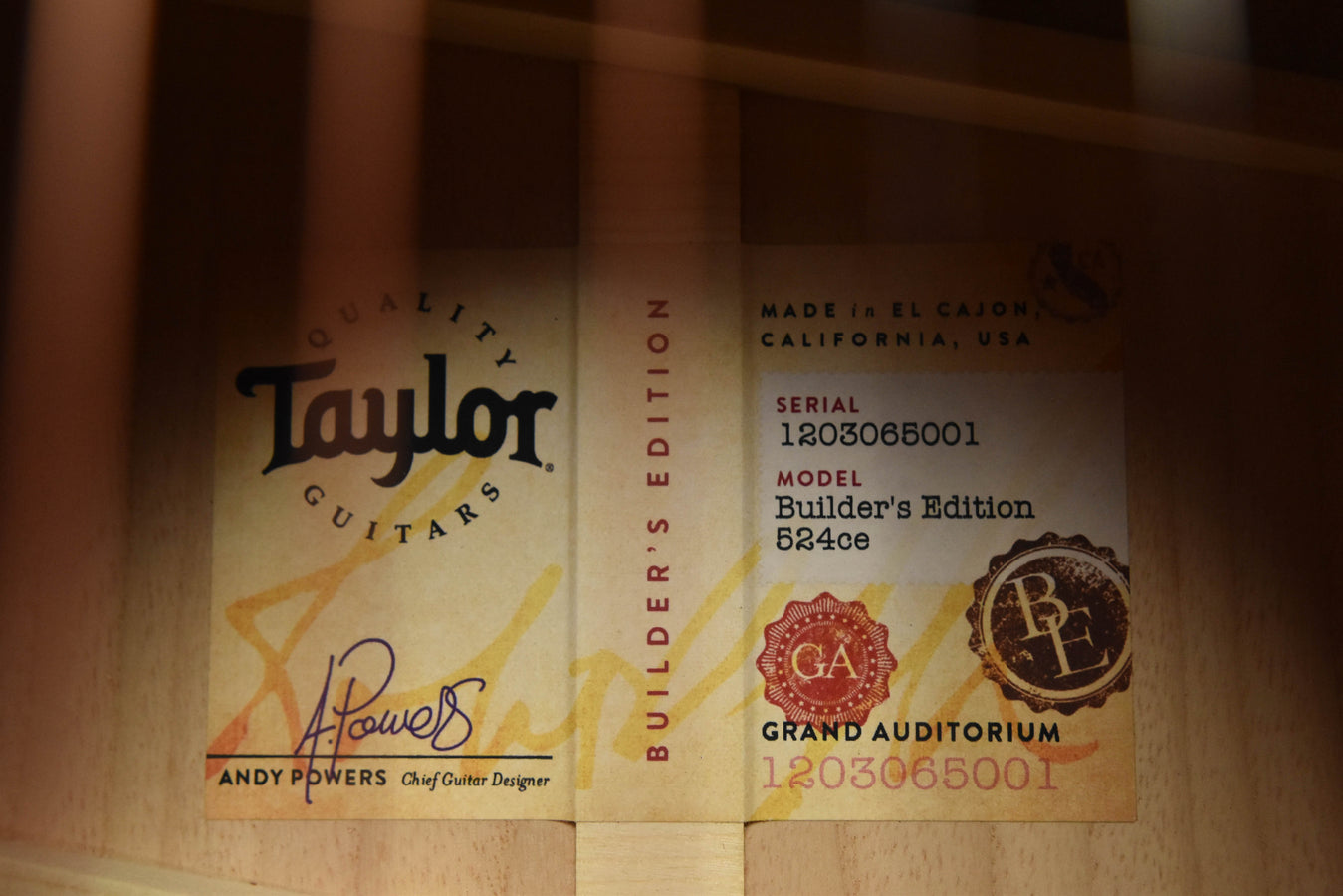 Taylor Builder's Edition 524CE Acoustic Guitar