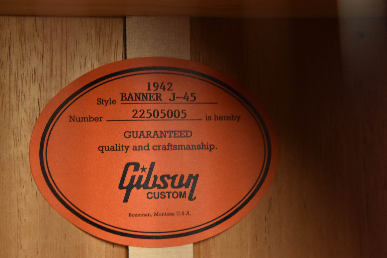 Gibson 1942 Banner J-45 Acoustic Guitar (New Guitar)