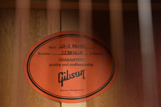 gibson lg-2 all mahogany faded natural finish acoustic guitar