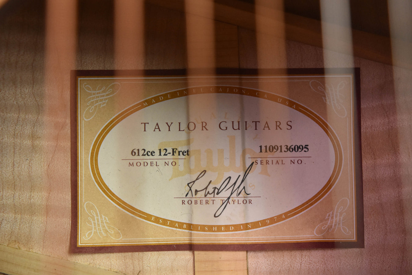 Used Taylor 612CE 12 Fret Acoustic Guitar-2016 Build Acoustic Guitar