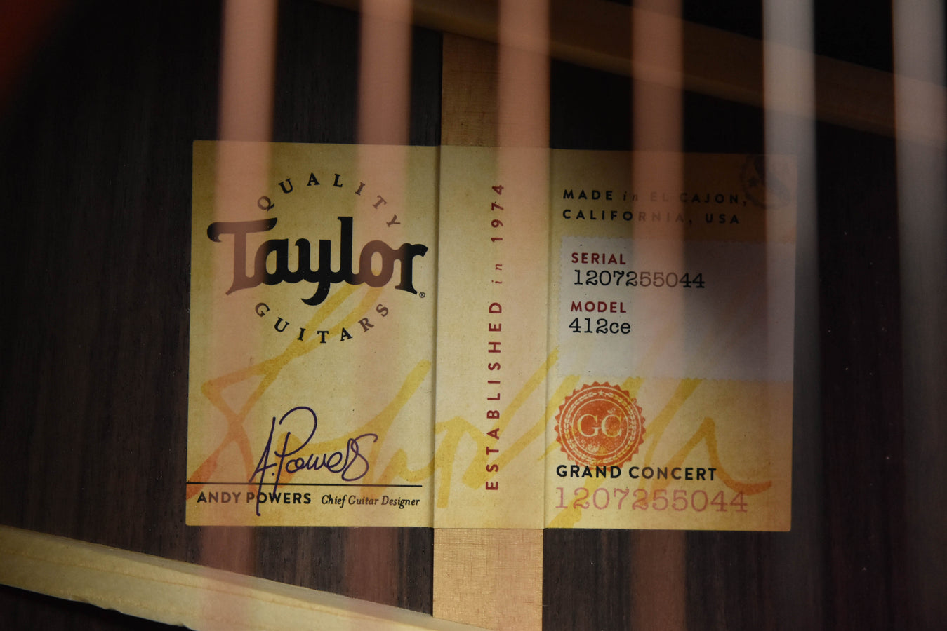 Taylor 412CE Tobacco Sunburst Acoustic Guitar