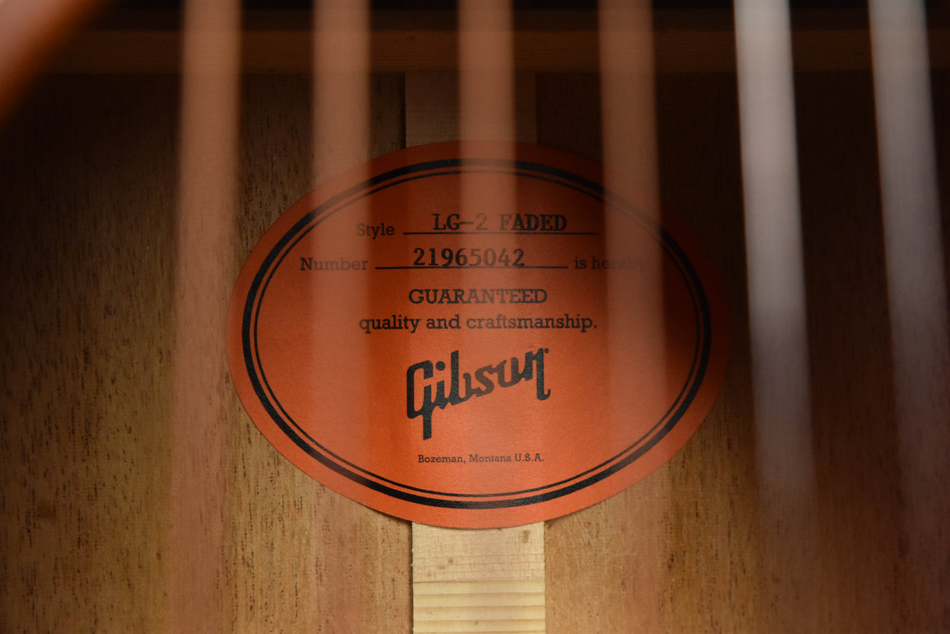 Gibson LG-2 All Mahogany Faded Vintage Sunburst Finish Acoustic Guitar