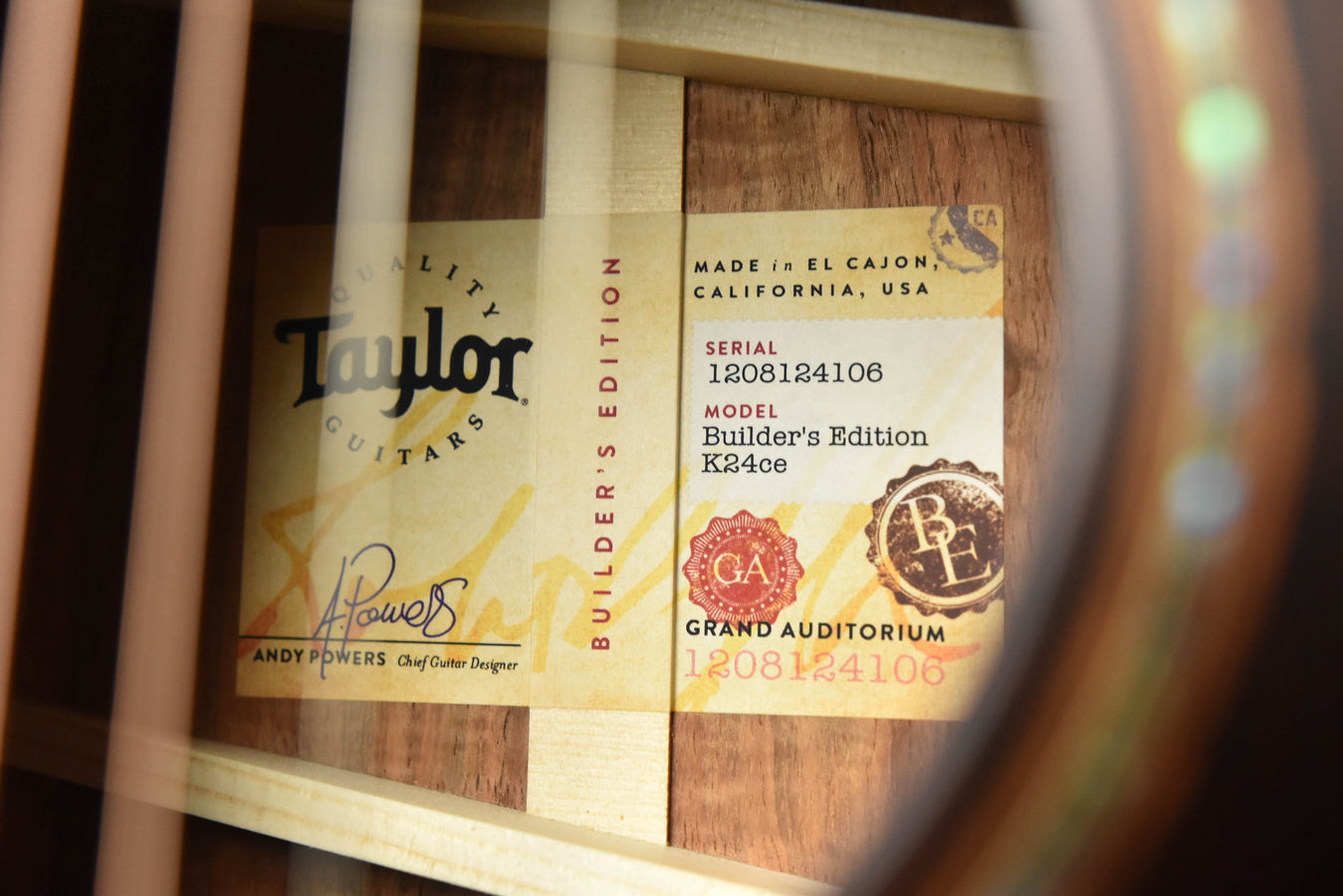 Taylor K24CE Builder's Edition Acoustic Guitar