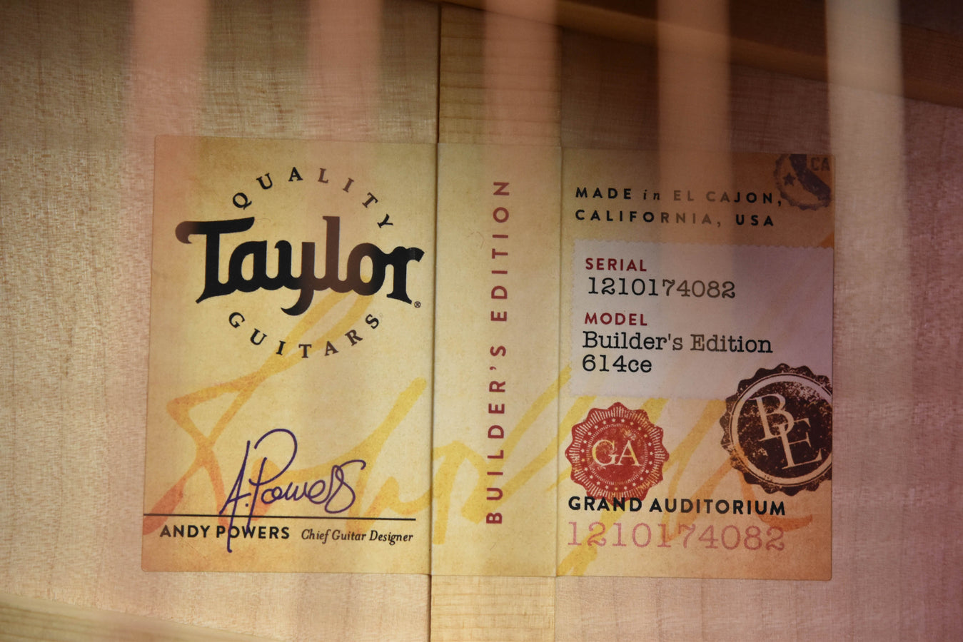 Taylor 614CE Builder's Edition WHB Acoustic Electric Guitar