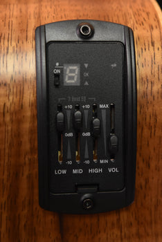 undersaddle eq control panel with volume and low/mid/high knobs