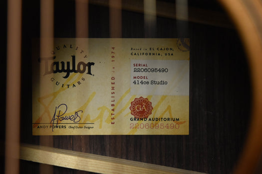 taylor 414ce studio seb sunburst acoustic guitar