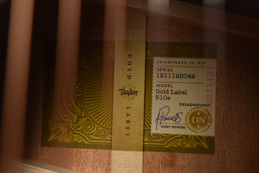 taylor gold label 510e mahogany and torrefied sitka spruce dreadnought acoustic guitar