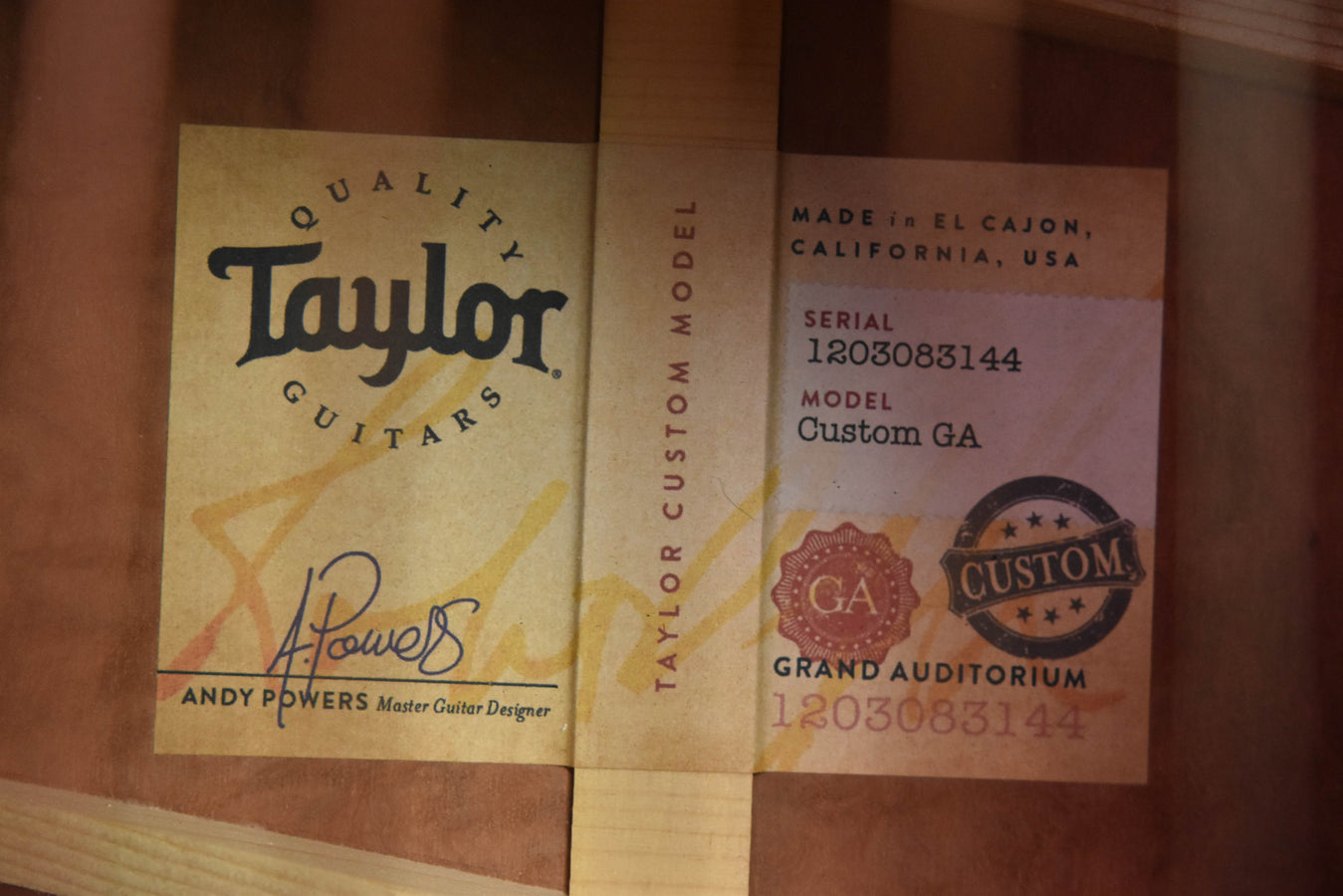 Used Custom Shop Taylor GA Bearclaw Engelmann Spruce and Urban Ironbark Acoustic Guitar-2023