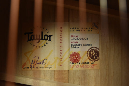 taylor builder's edition 514ce natural acoustic guitar