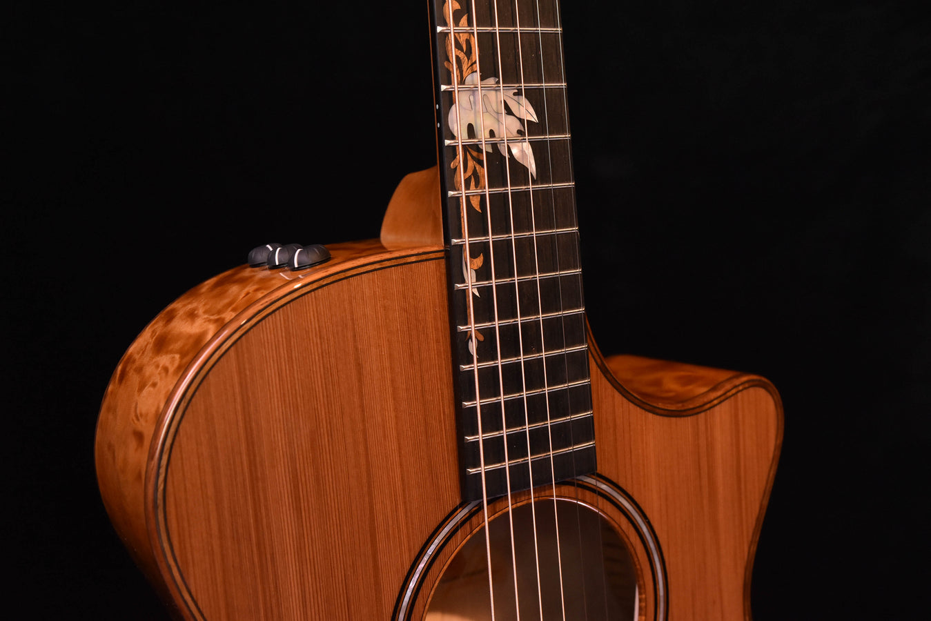 Taylor Custom Grand Concert Sinker Redwood and Quilted Maple 12 Fret Acoustic Guitar